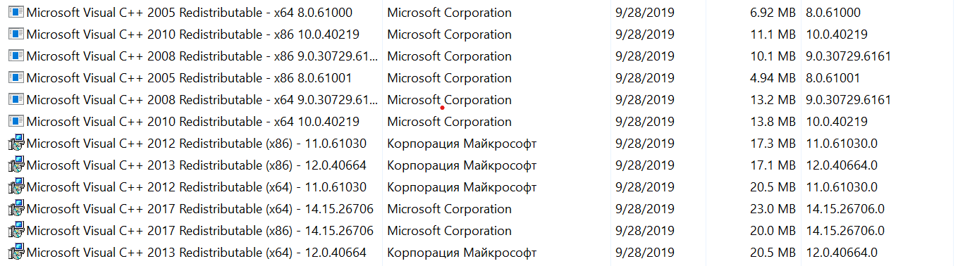 C redistributable 2017 x64. Microsoft visual c 2005 redistributable x64 ошибка.